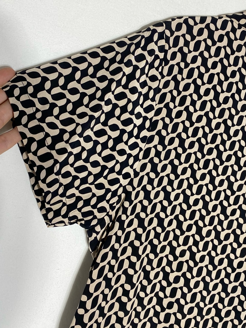 Faithfull the Brand Black & Beige Geometric Short Sleeve Button Down - Picture 12 of 15